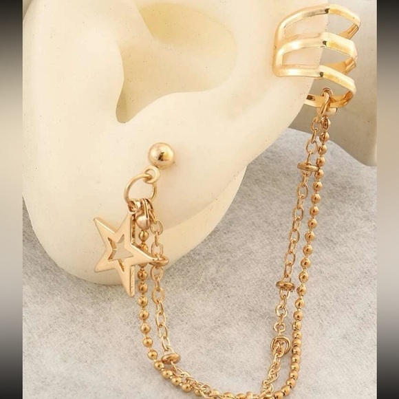 Gold 3/$30 1pc Star Ear Cuff Earring - Picture 2 of 2